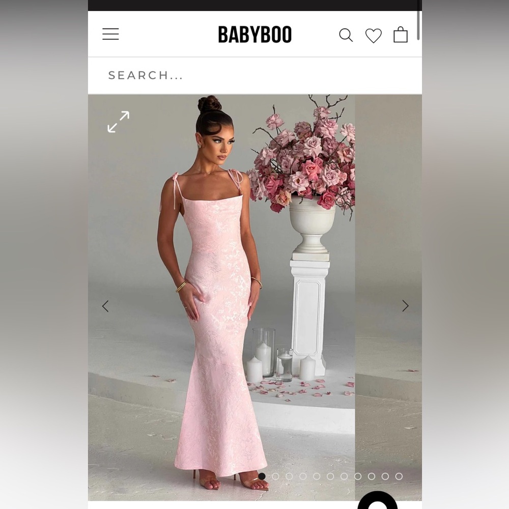 Size Small Blush Pink Maxi Wedding Guest Dress Adjustable Straps